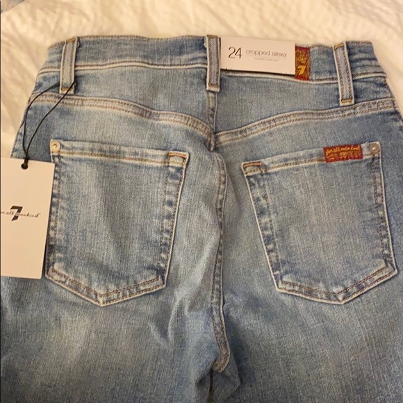 New 7 For All Mankind Cropped Alexa Side Stripe - Picture 7 of 7